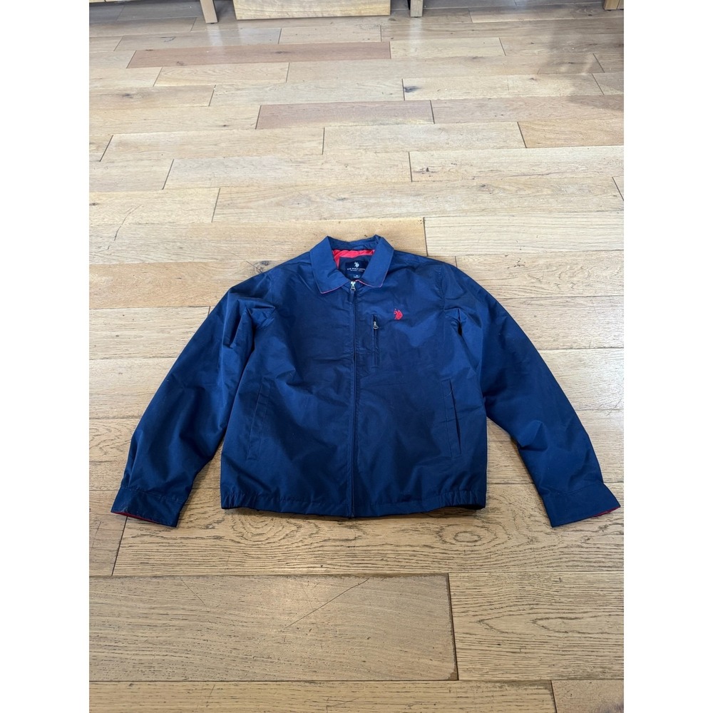 US Polo Assn. Men's Navy Blue Full Zip Lightweight Jacket Embroidered Logo (596)